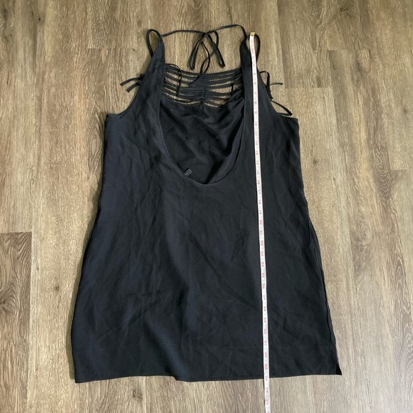 BCBGMAXAZRIA Silk Fringe Dress Tunic with Black - Picture 9 of 10